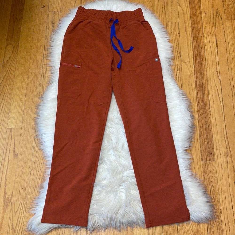 Figs Fall Orange Yola Scrub Pants